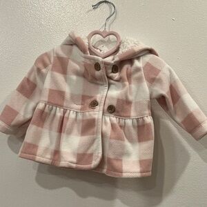 Carter's Pink and White Plaid Puffer Jacket  3 months